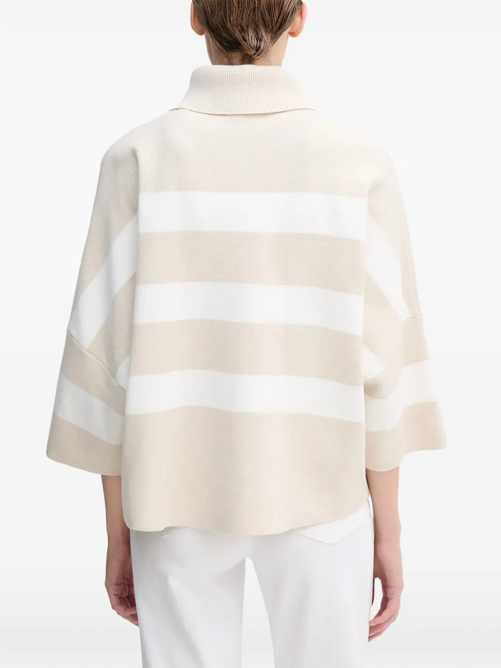  Joseph Ribkoff Striped-pattern Half-zip Sweater - Neutrals 