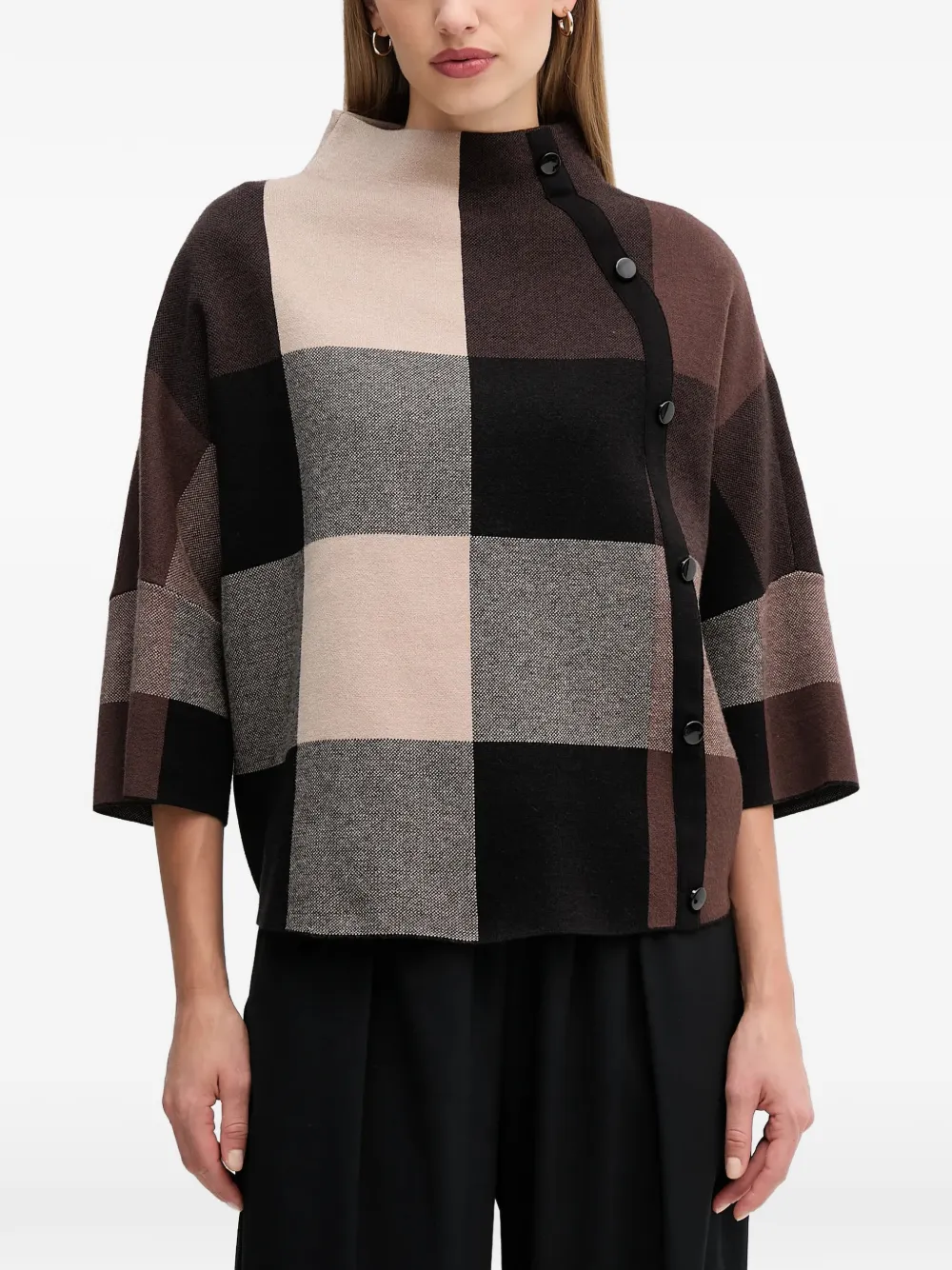 Joseph Ribkoff check button sweater | marrón | Image 1