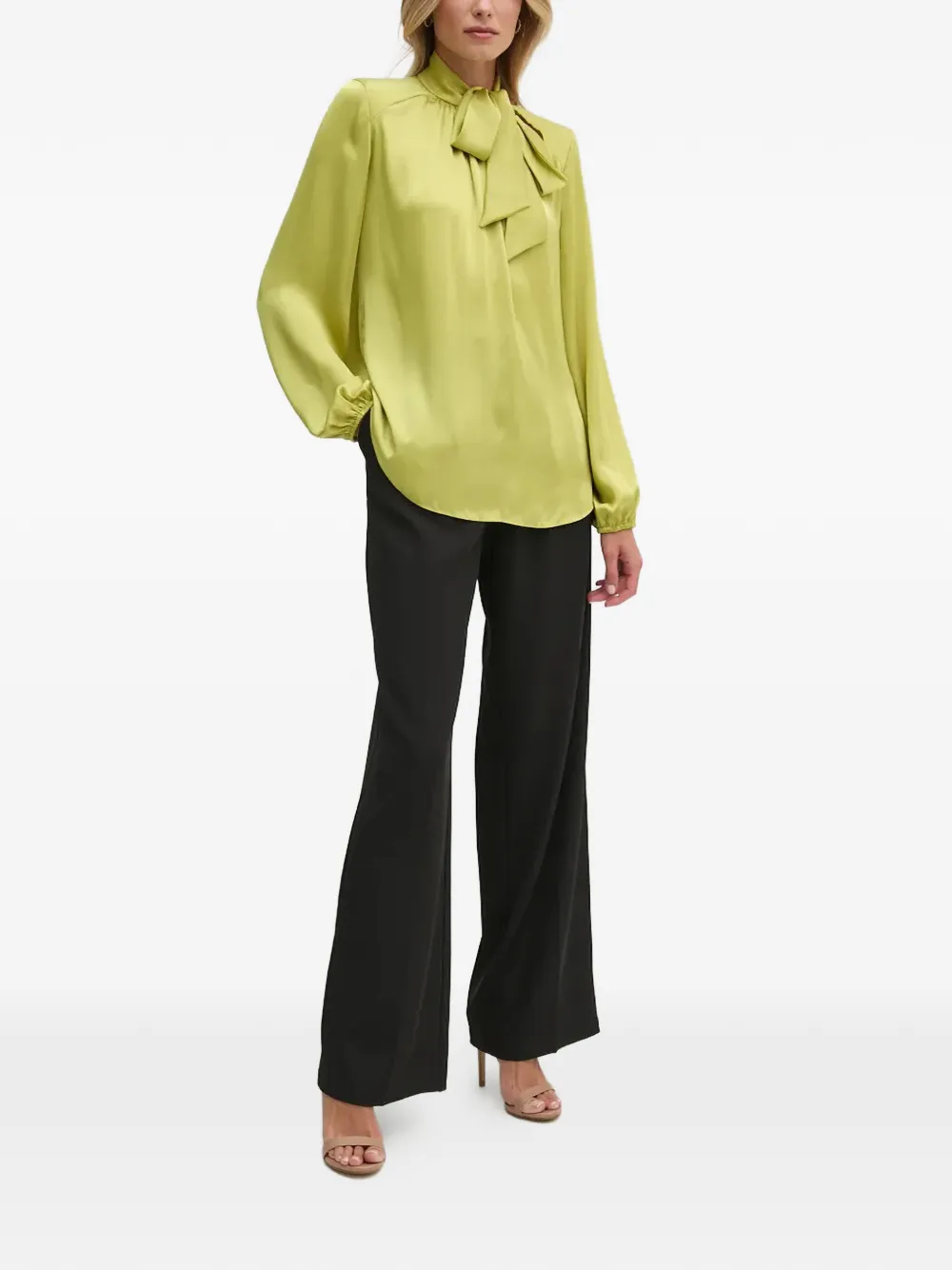 Joseph Ribkoff bow-detail long-sleeve top - Verde
