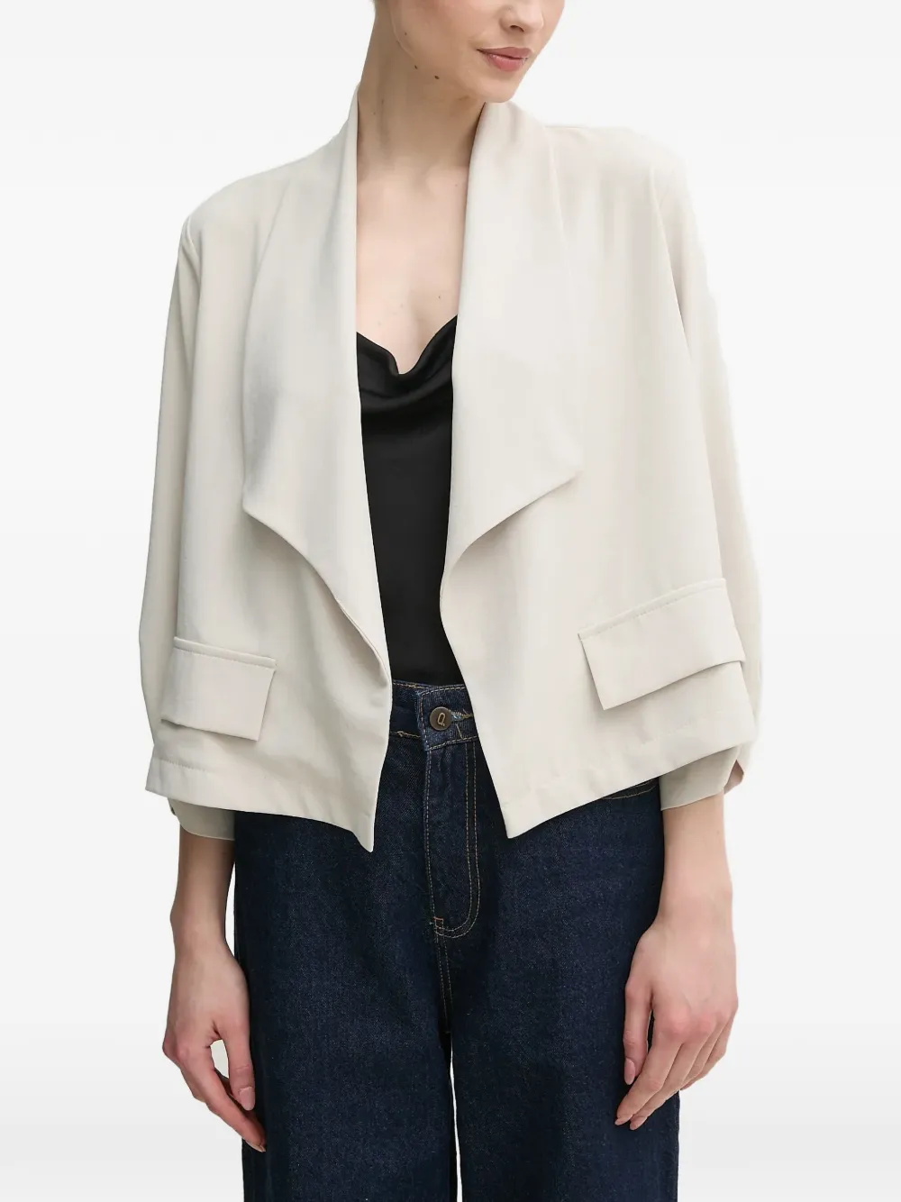 Joseph Ribkoff gathered-sleeve pocket jacket - Toni neutri