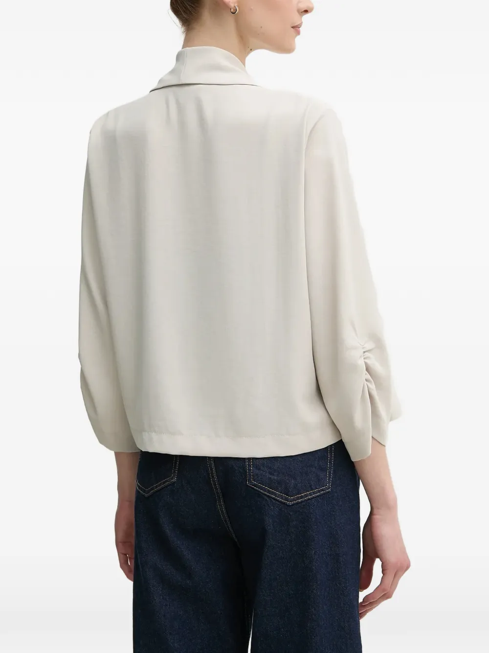  Joseph Ribkoff Gathered-sleeve Pocket Jacket - Neutrals 