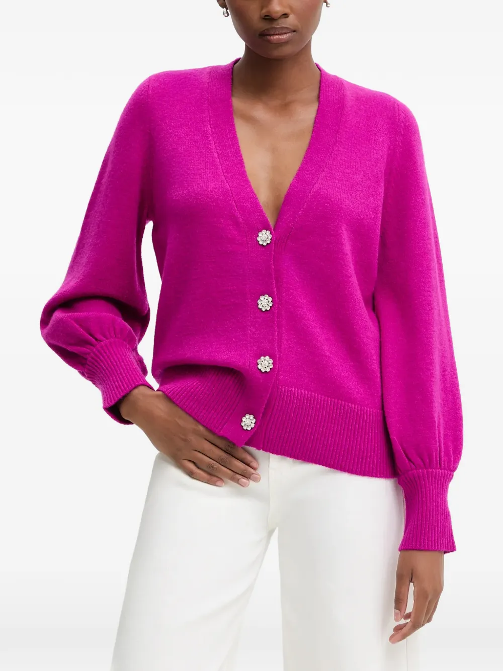 Joseph Ribkoff button-embellishment cardigan | rose | Image 1
