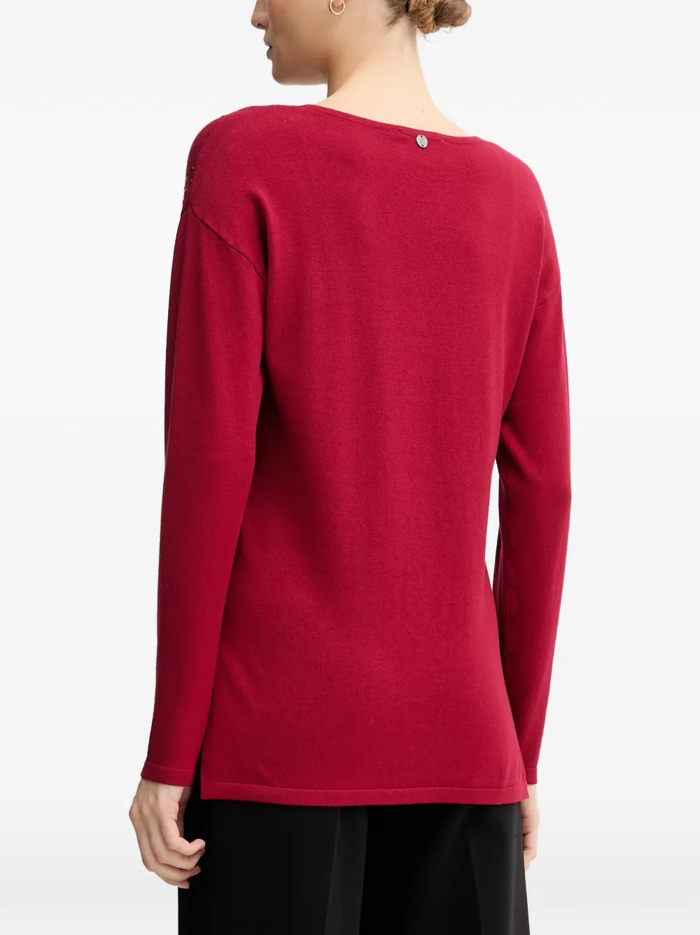 embellished V-neck top