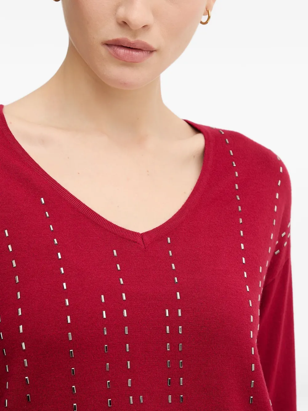 Embellished V-Neck Top