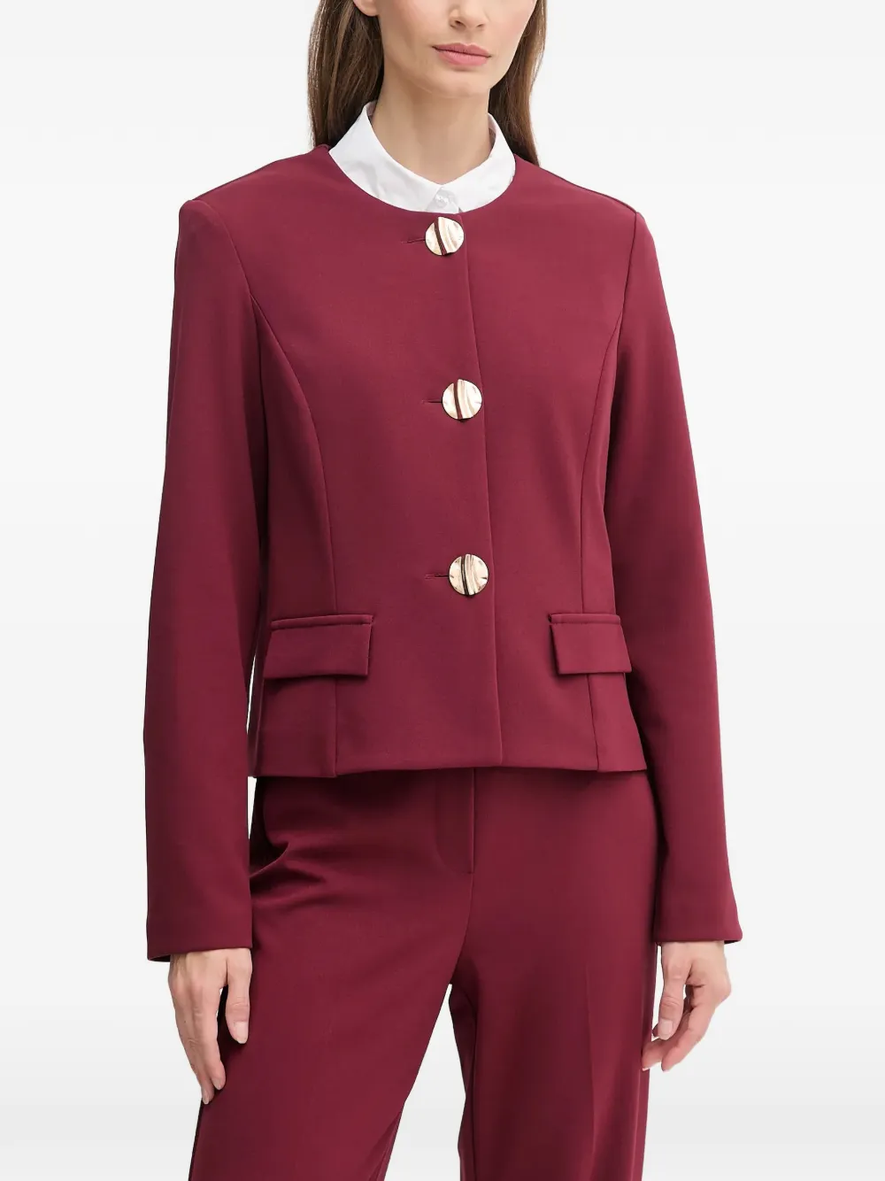Joseph Ribkoff button flap-pocket jacket | Red | Image 1