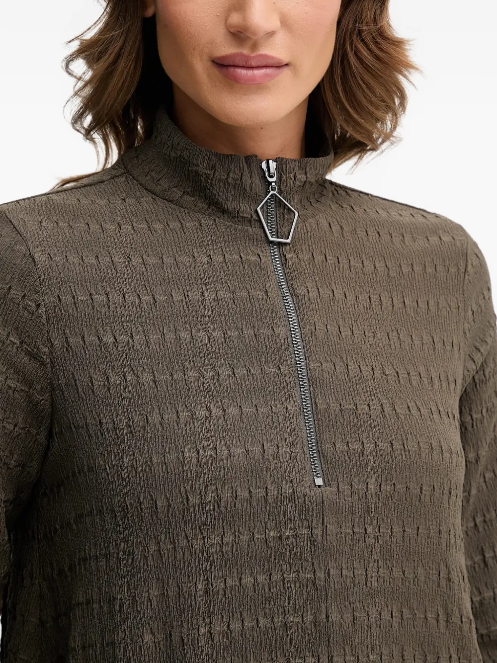 Zip Textured Top