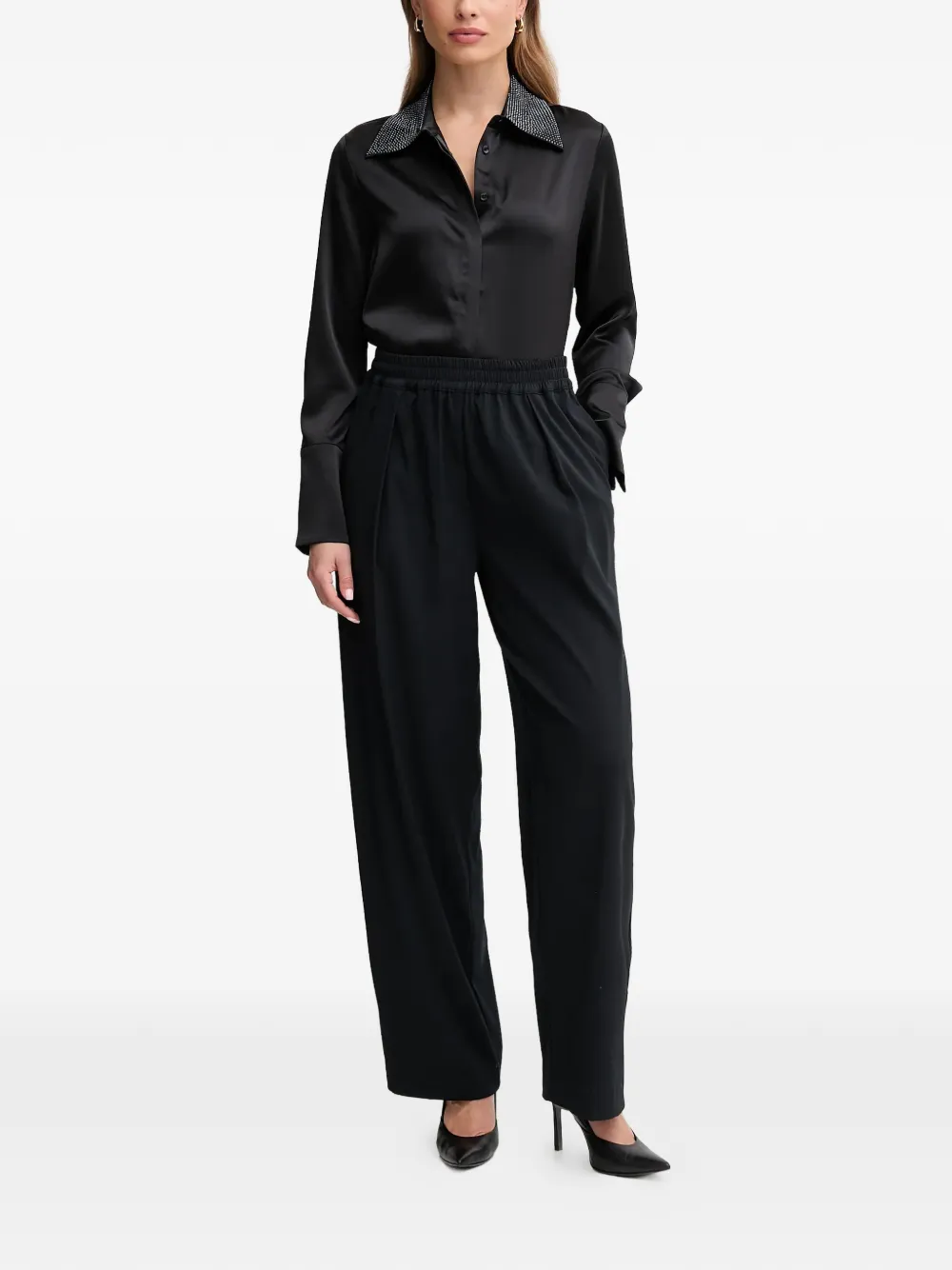 Joseph Ribkoff collar-embellishment shirt - Zwart