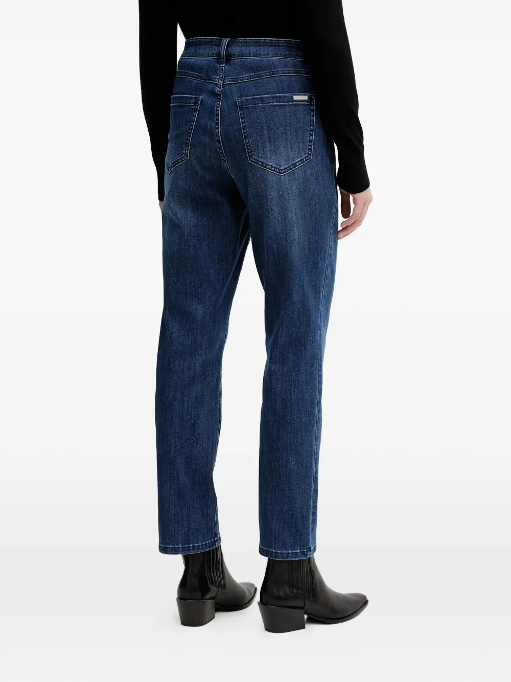 Silver-Tone Hardware Denim Jeans