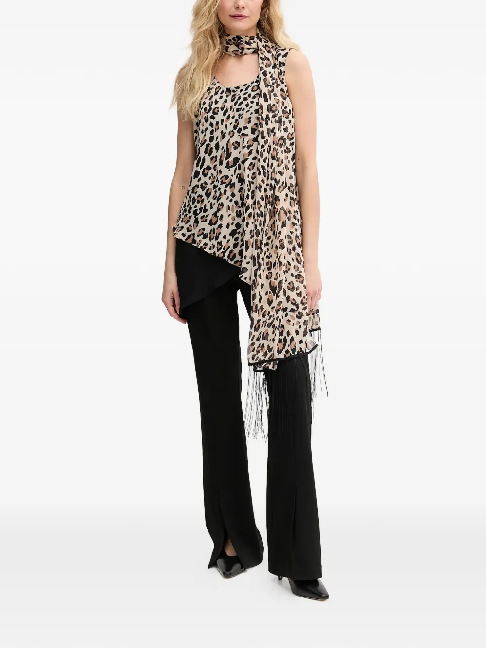 Joseph Ribkoff animal-print fringed top | Blouses | Image 2