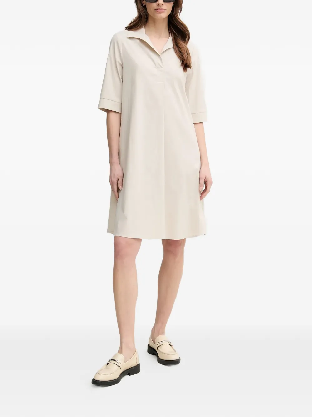 Joseph Ribkoff polo-collar mini dress - Beige