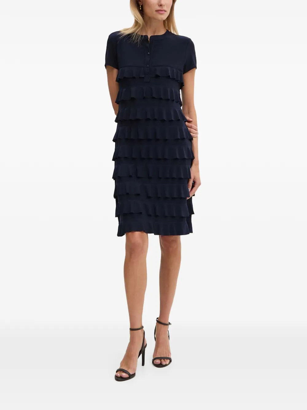 Joseph Ribkoff ruffled mini dress - Blauw