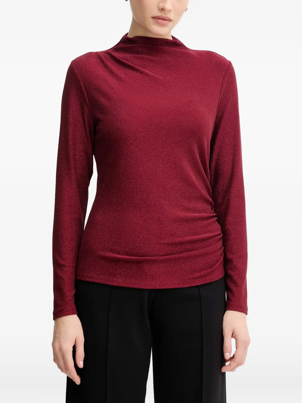 Joseph Ribkoff  gathered top | rouge | Image 1