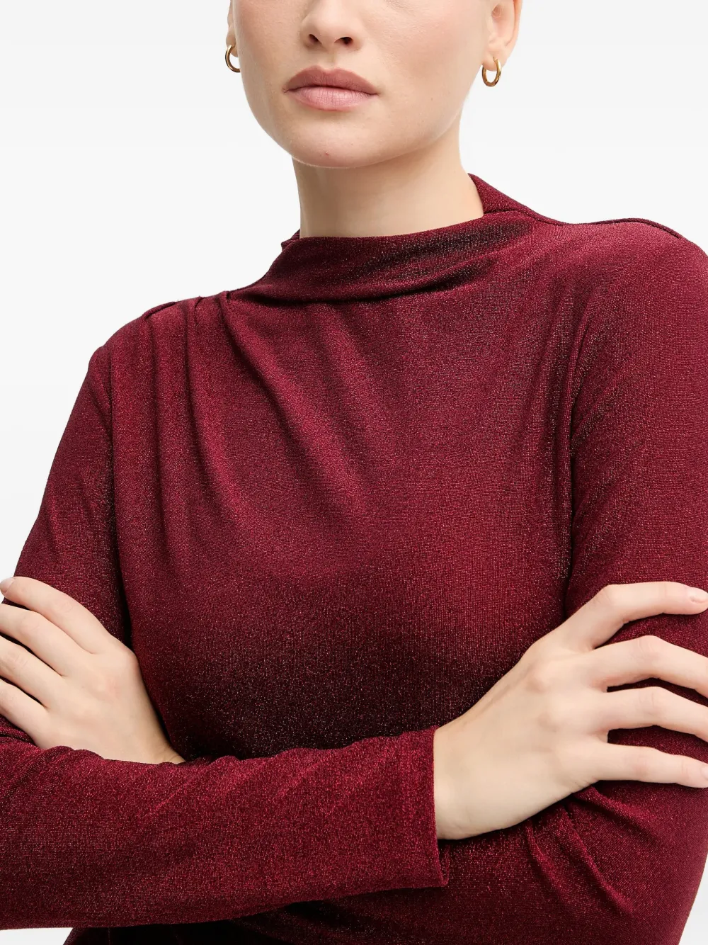 Joseph Ribkoff Gesmockte top Rood