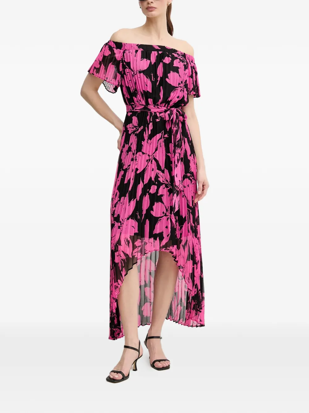  Joseph Ribkoff Off-shoulder Floral Dress - Pink 