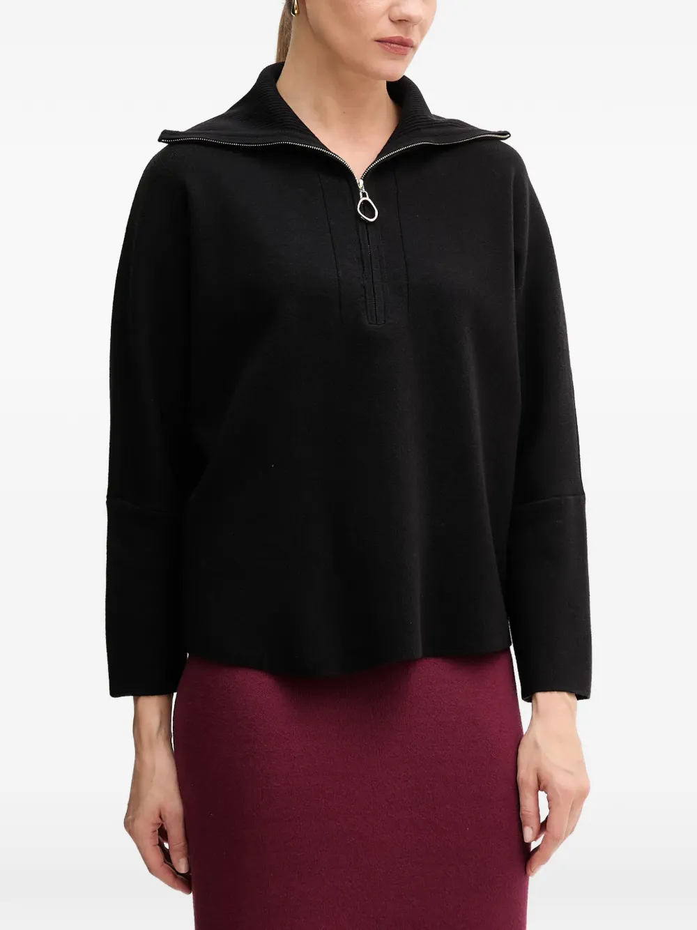 Joseph Ribkoff zip-up collar sweater | noir | Image 1