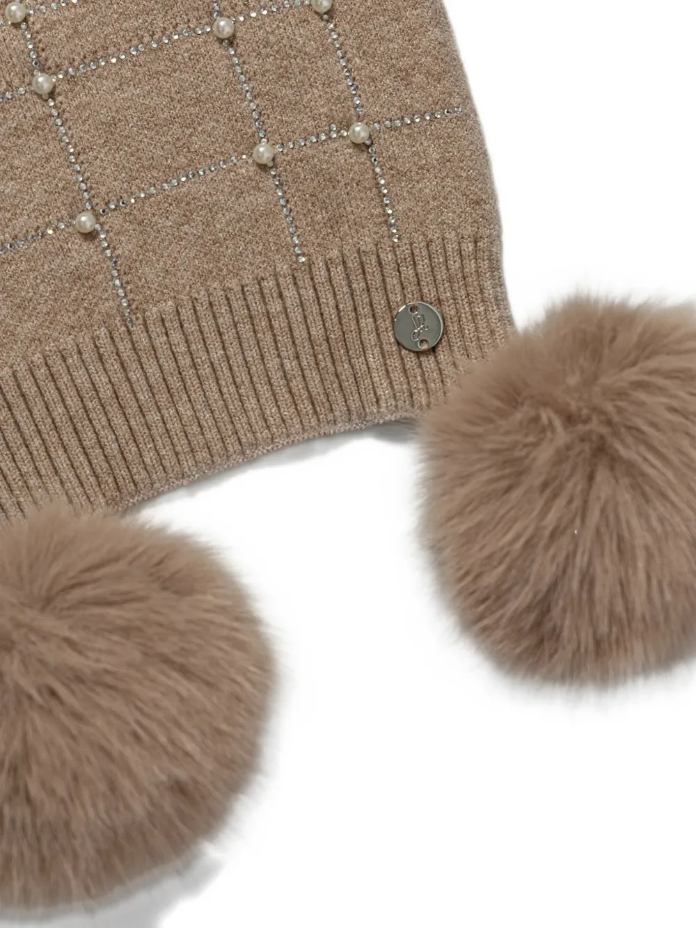 Joseph Ribkoff pompom-embellishment scarf - Beige