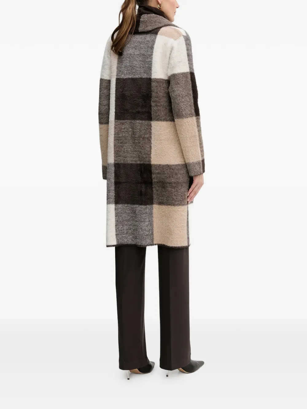  Joseph Ribkoff Checkered Pocket Coat - Brown 