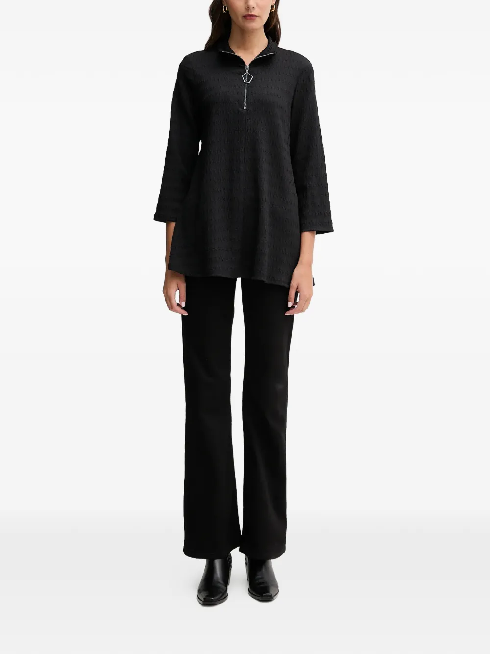 Joseph Ribkoff zip-up textured top | Blouses | Image 2