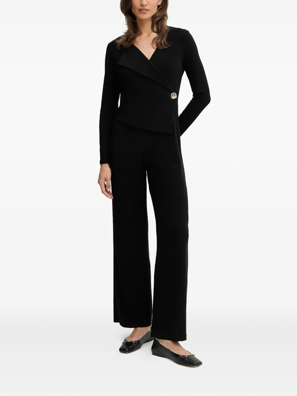 Joseph Ribkoff V-neck button all in one | Black | Image 1