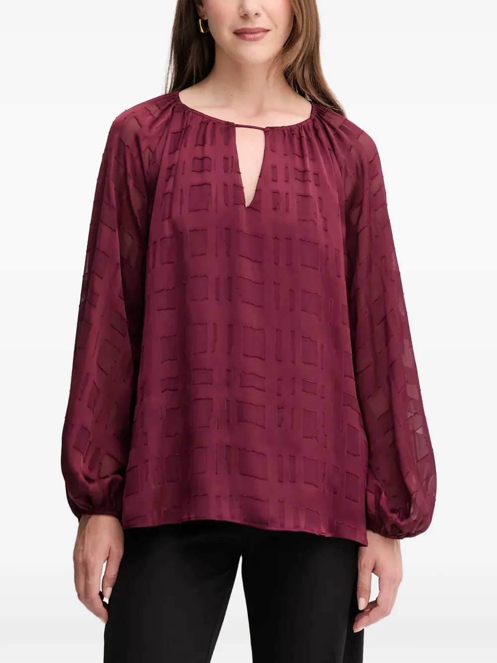 Joseph Ribkoff long-sleeved keyhole blouse | Red | Image 1