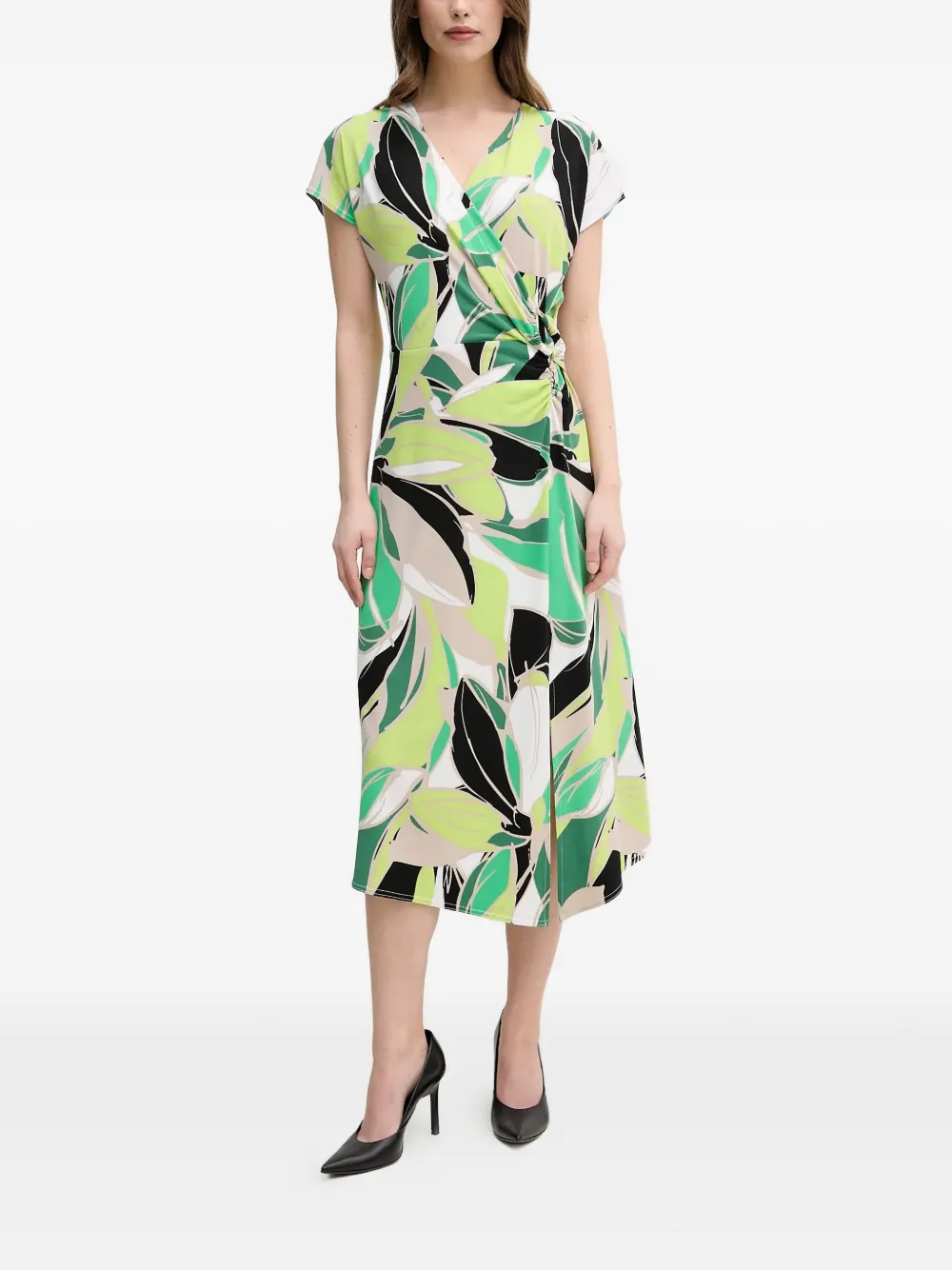 Joseph Ribkoff ring floral-print midi dress - Verde