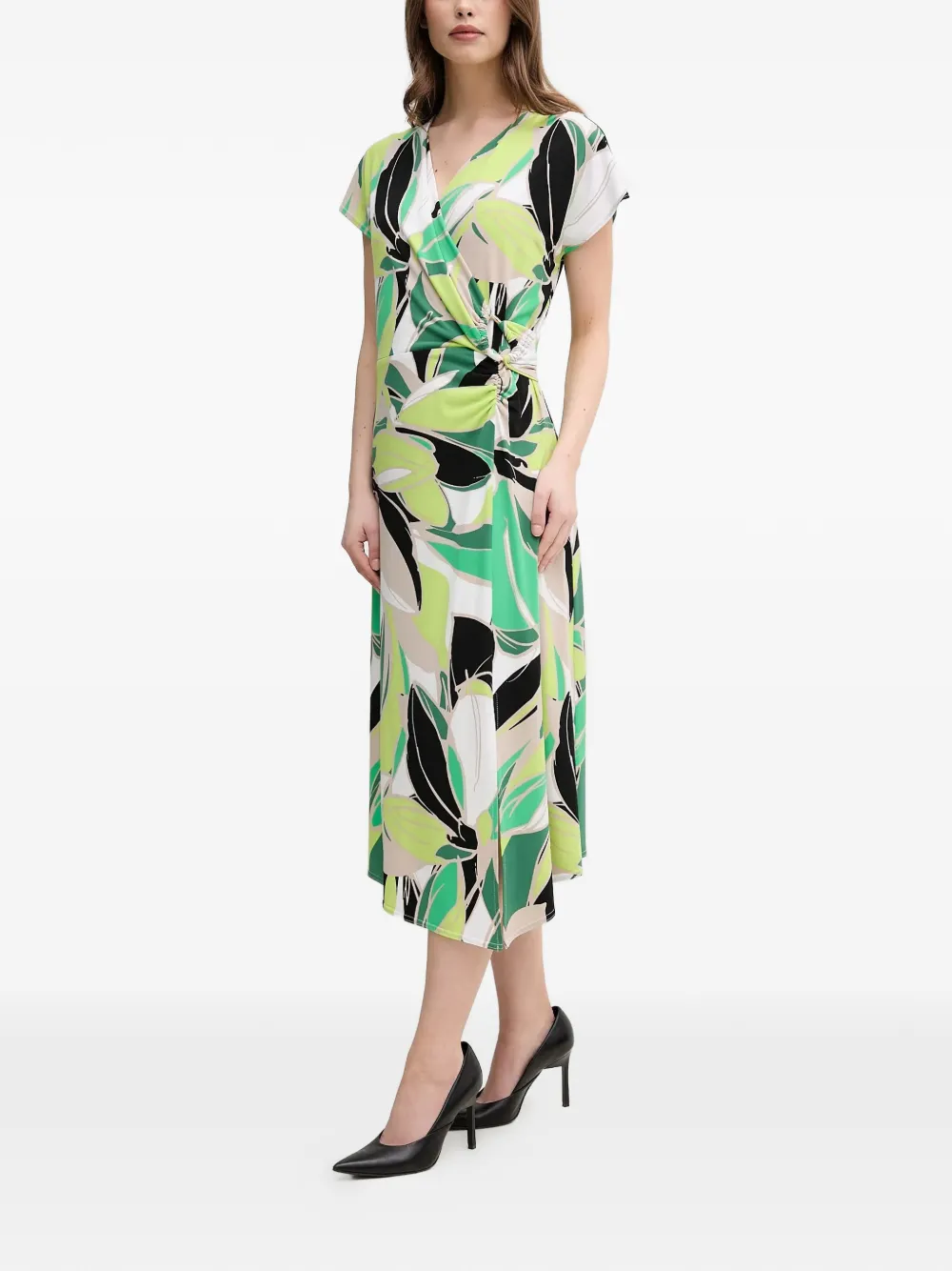 Joseph Ribkoff ring floral-print midi dress - Groen