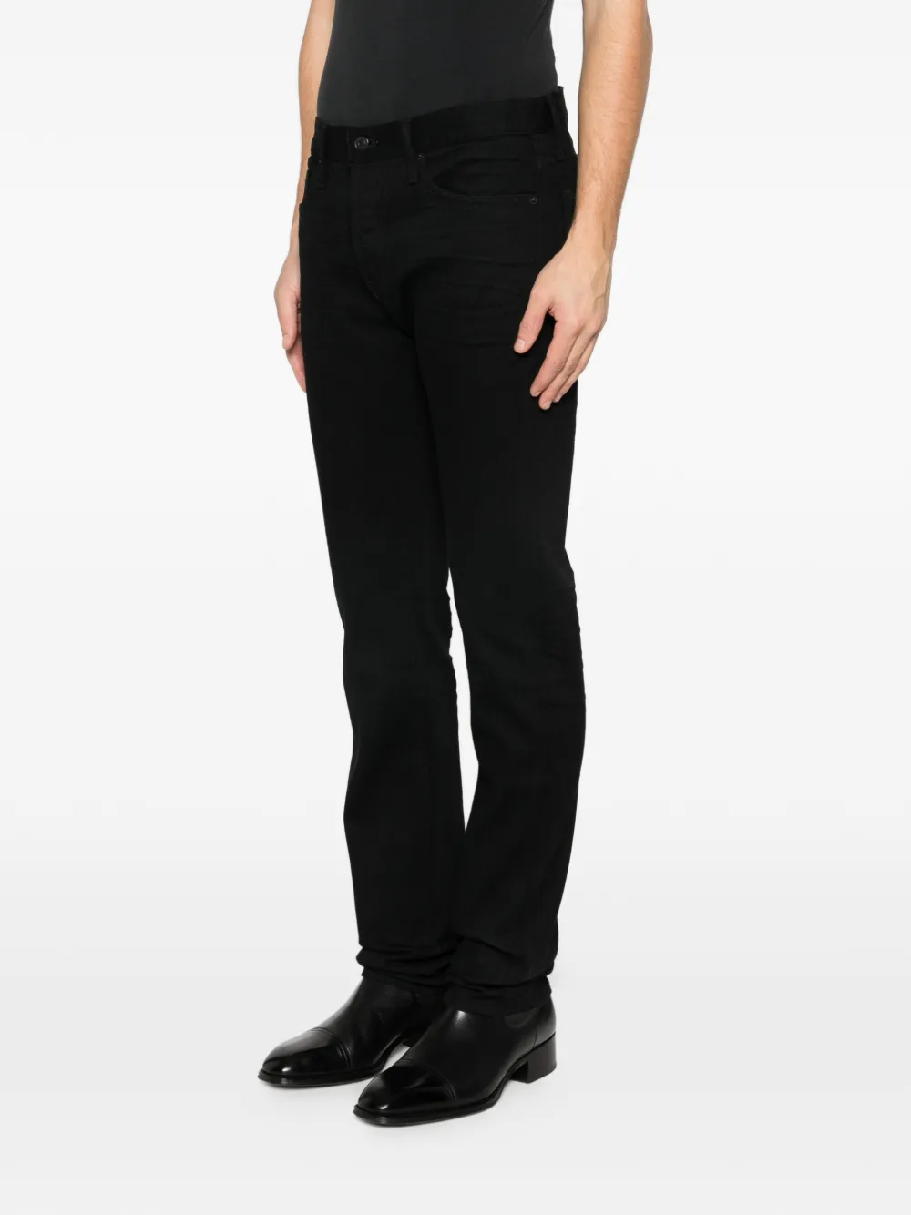  Tom Ford Vaqueros Con Parche Del Logo - Negro 