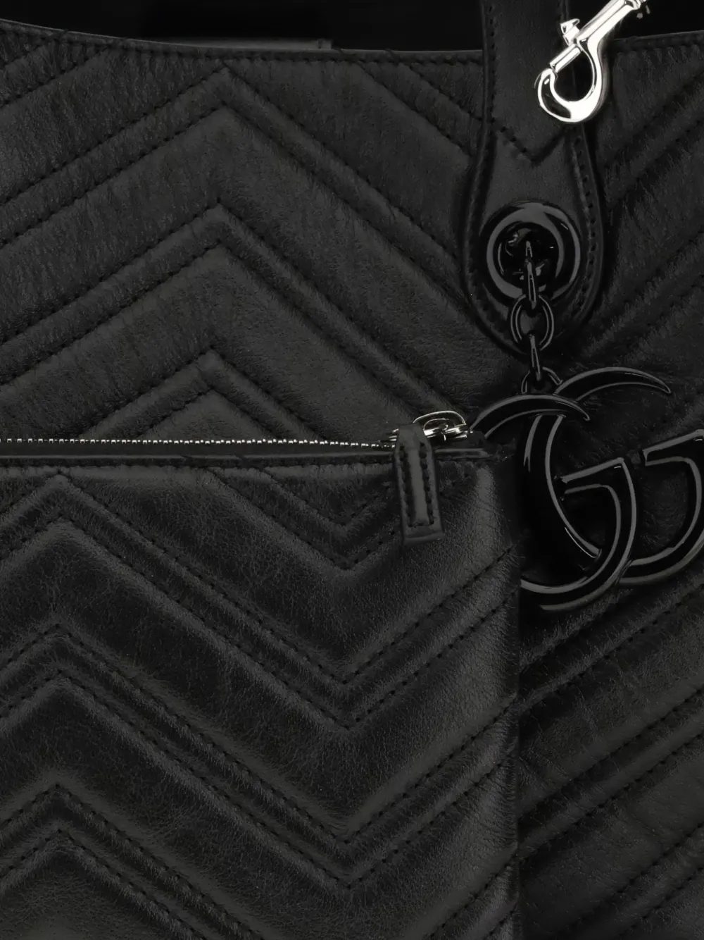 Gucci GG Marmont medium leren shopper Zwart