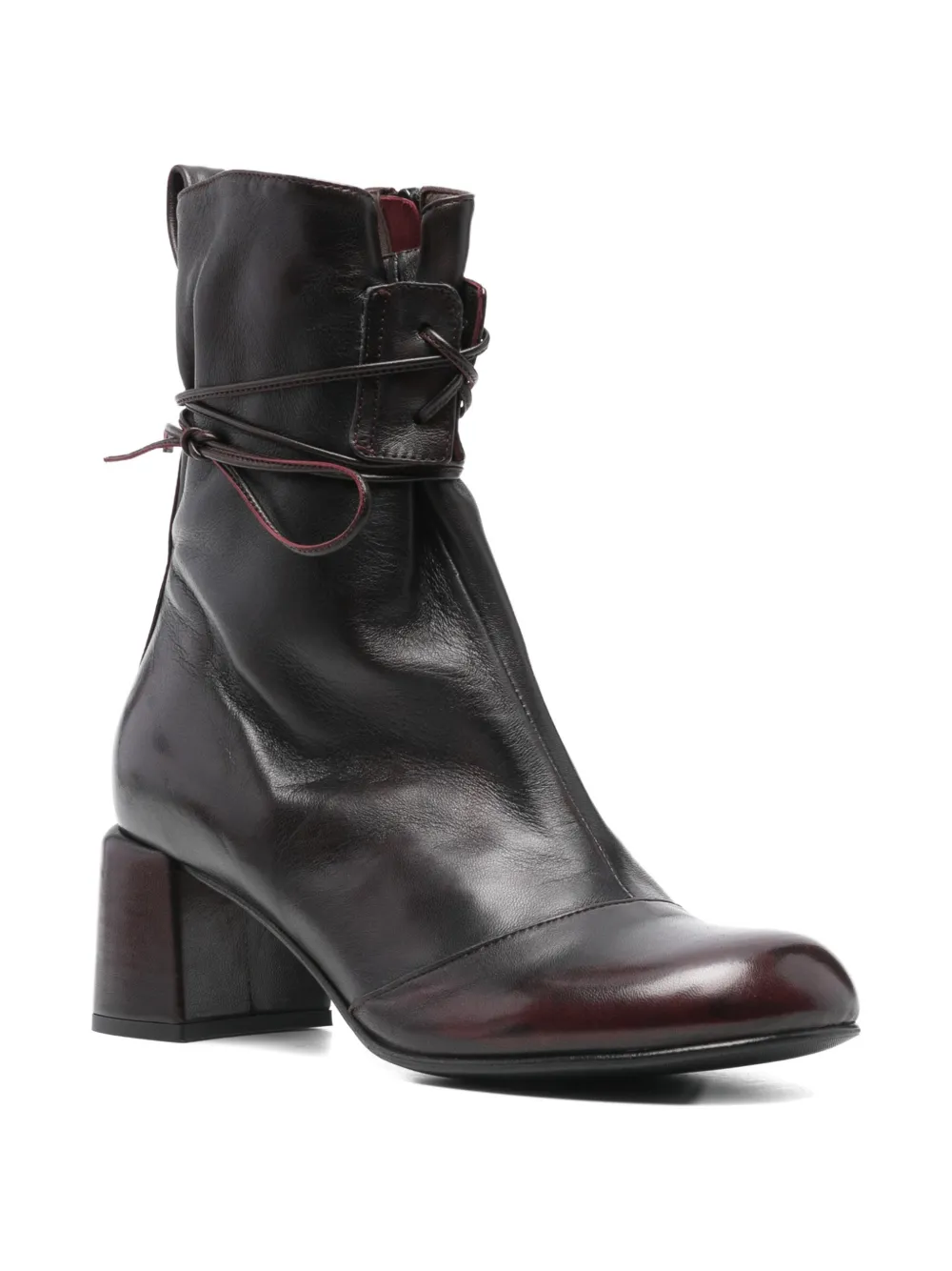 lorena paggi Leren laarzen met strikdetail Rood