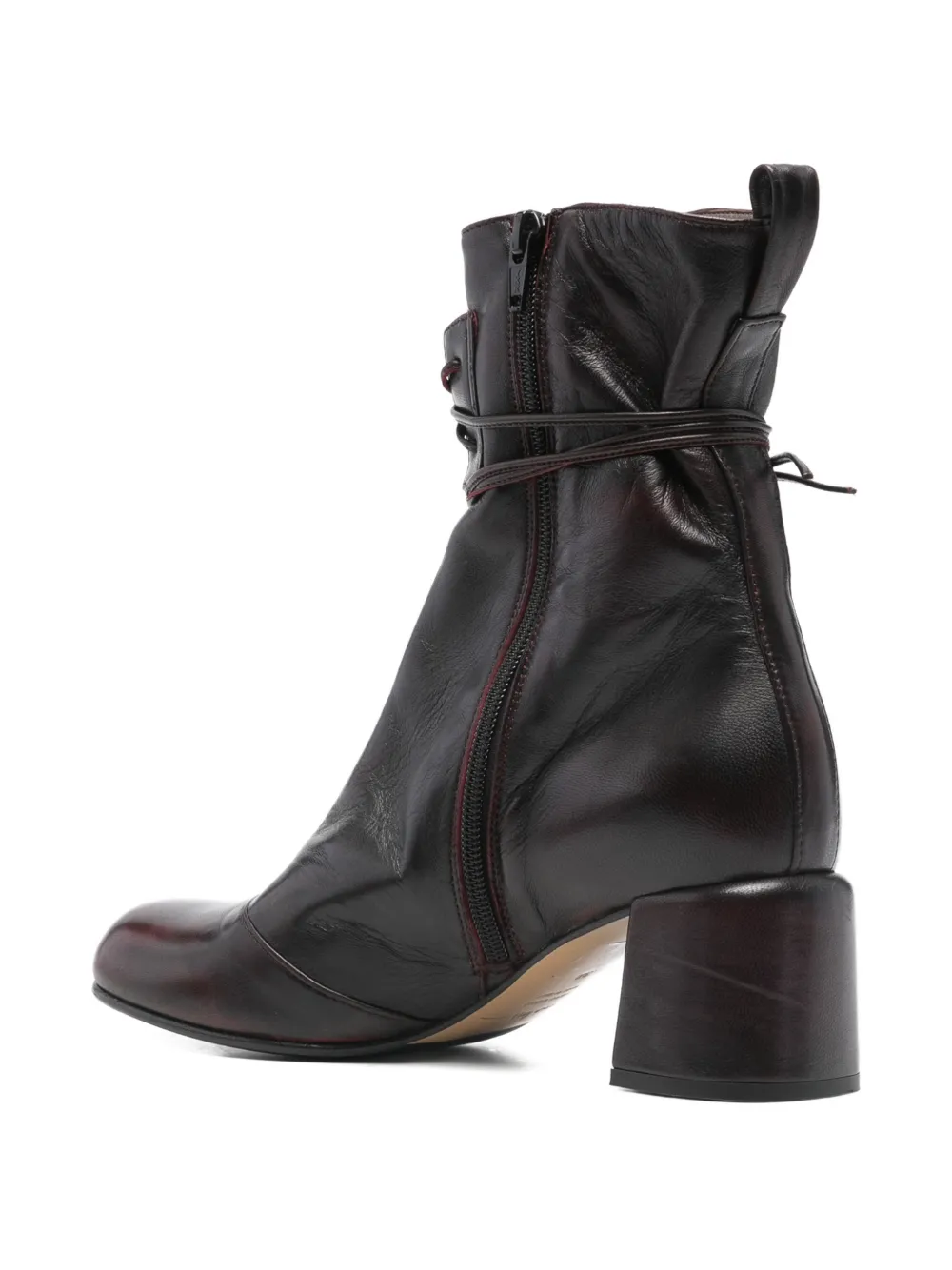 lorena paggi Leren laarzen met strikdetail Rood