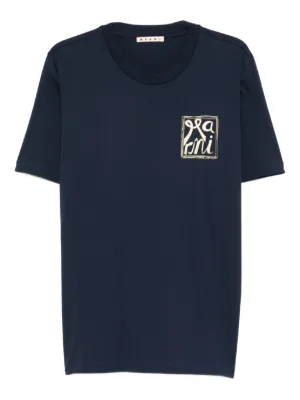 Moncler logo-print T-shirt | Blue | FARFETCH