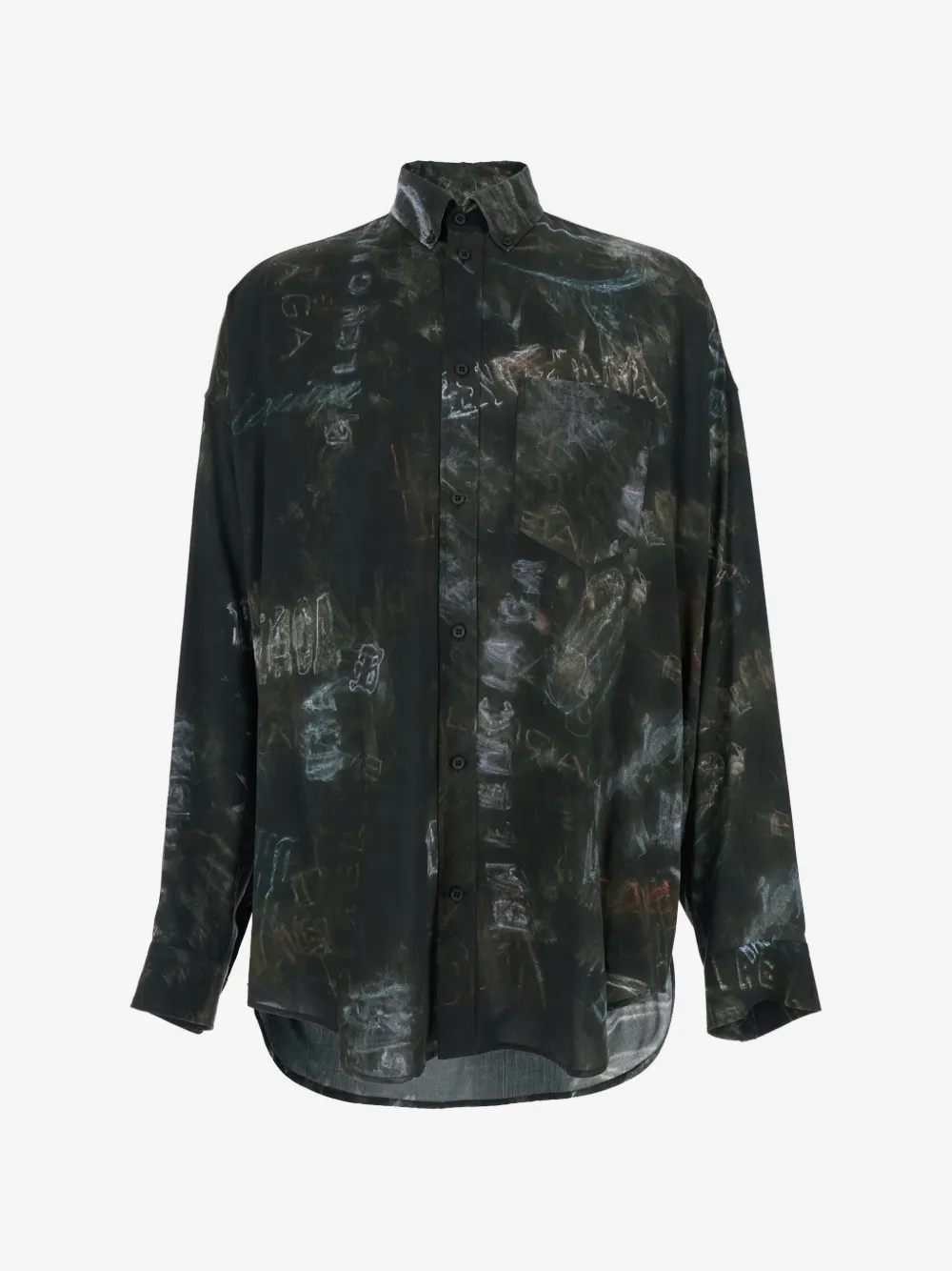 Balenciaga chest-pocket long-sleeve shirt | Black | Image 1
