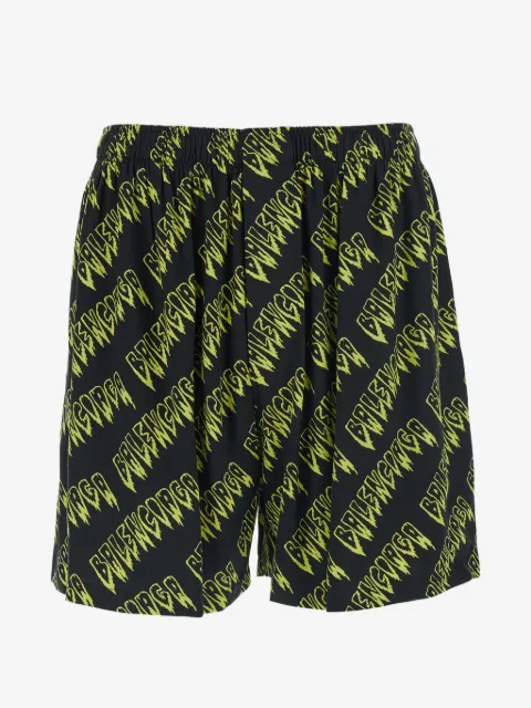 Balenciaga bermudas con pretina elástica y logo estampado