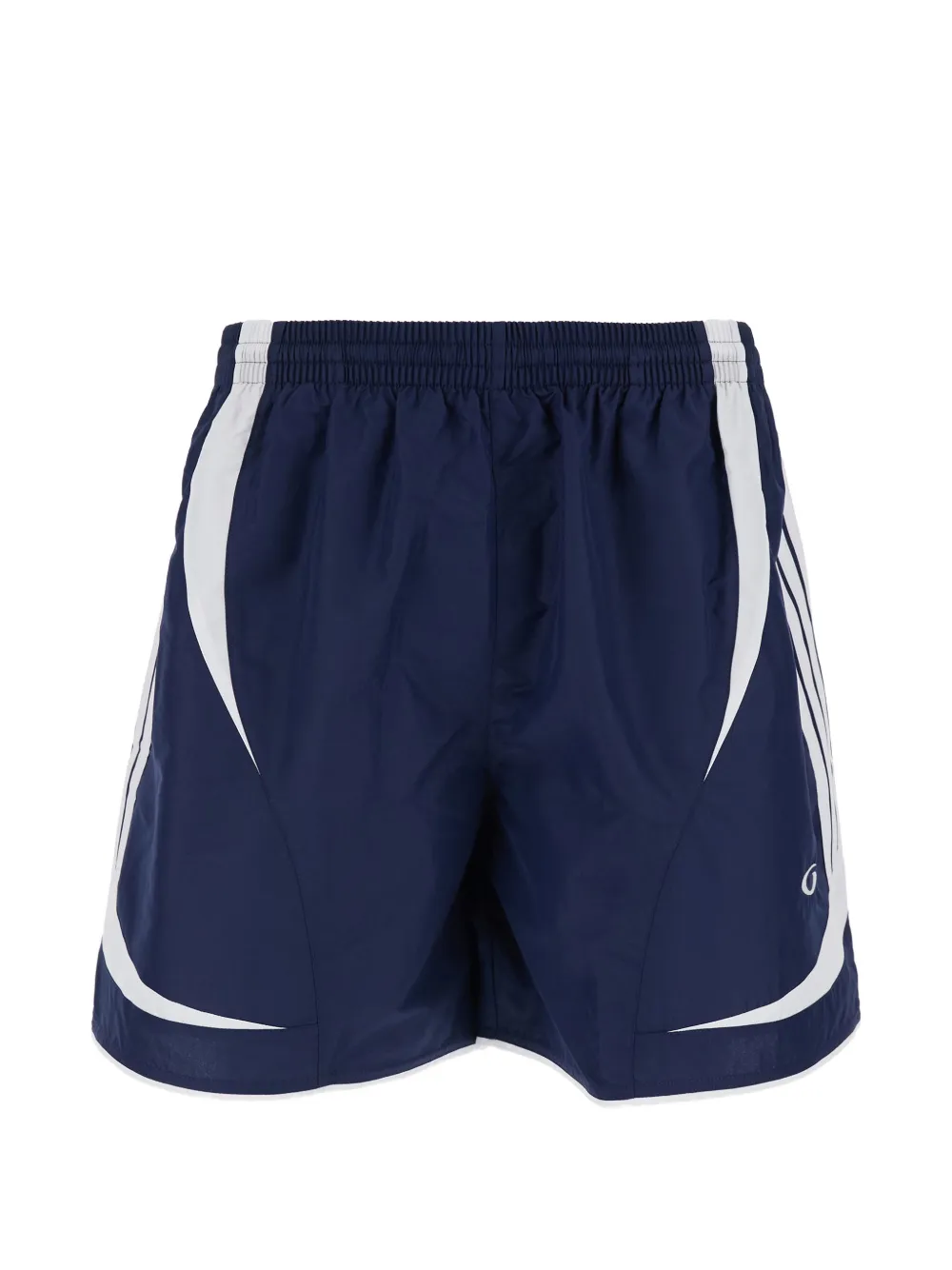 Balenciaga Shorts met logoprint en streep Blauw