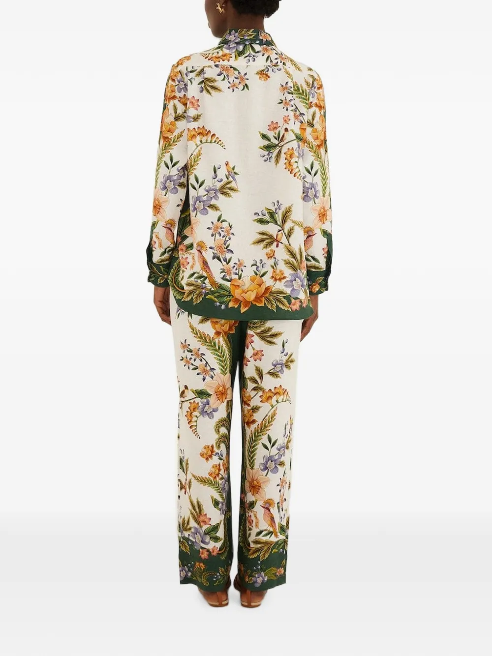 FARM Rio Broek met bloemenprint Wit