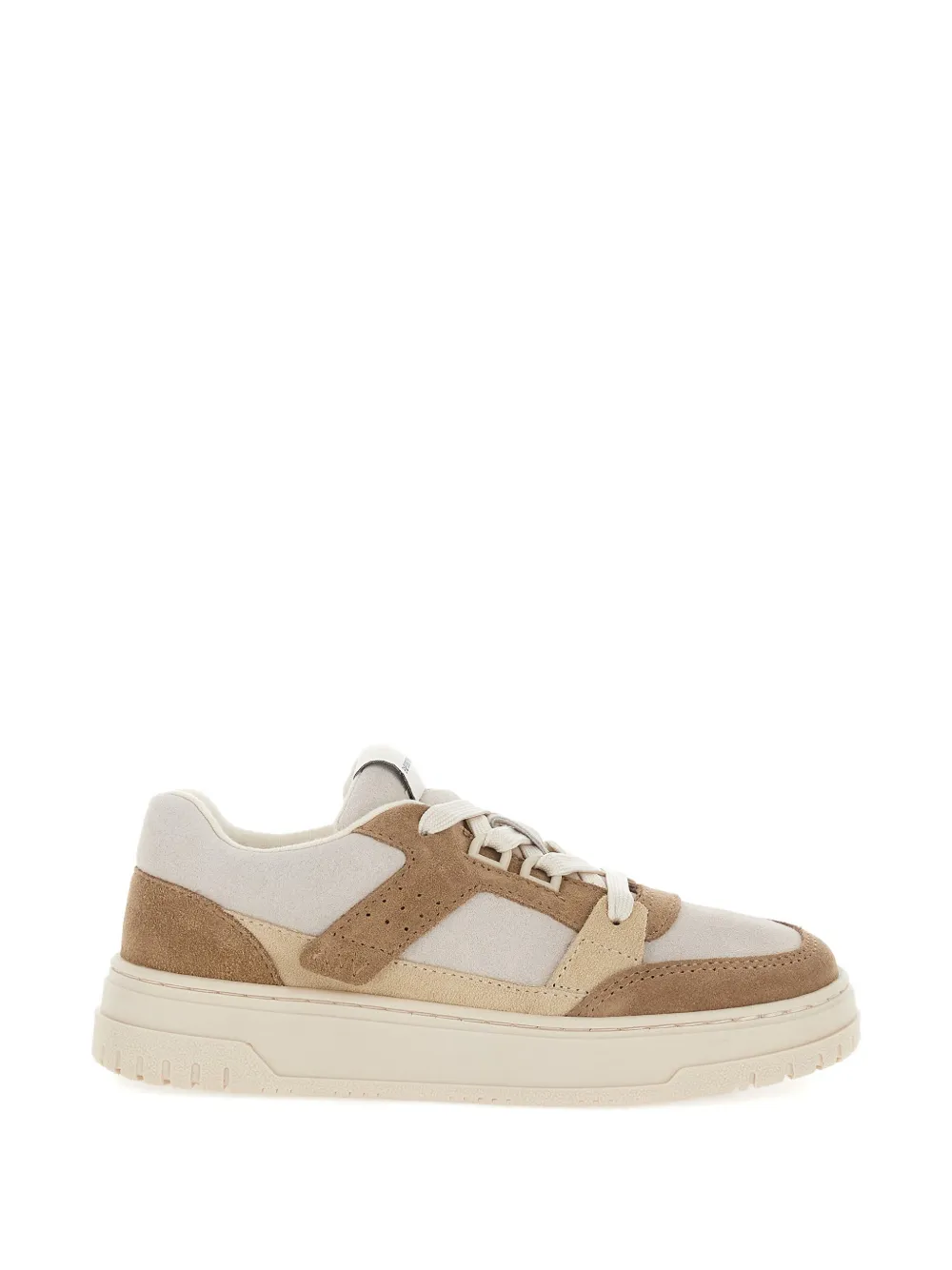 Emporio Armani Kids panelled lace-up sneakers Beige