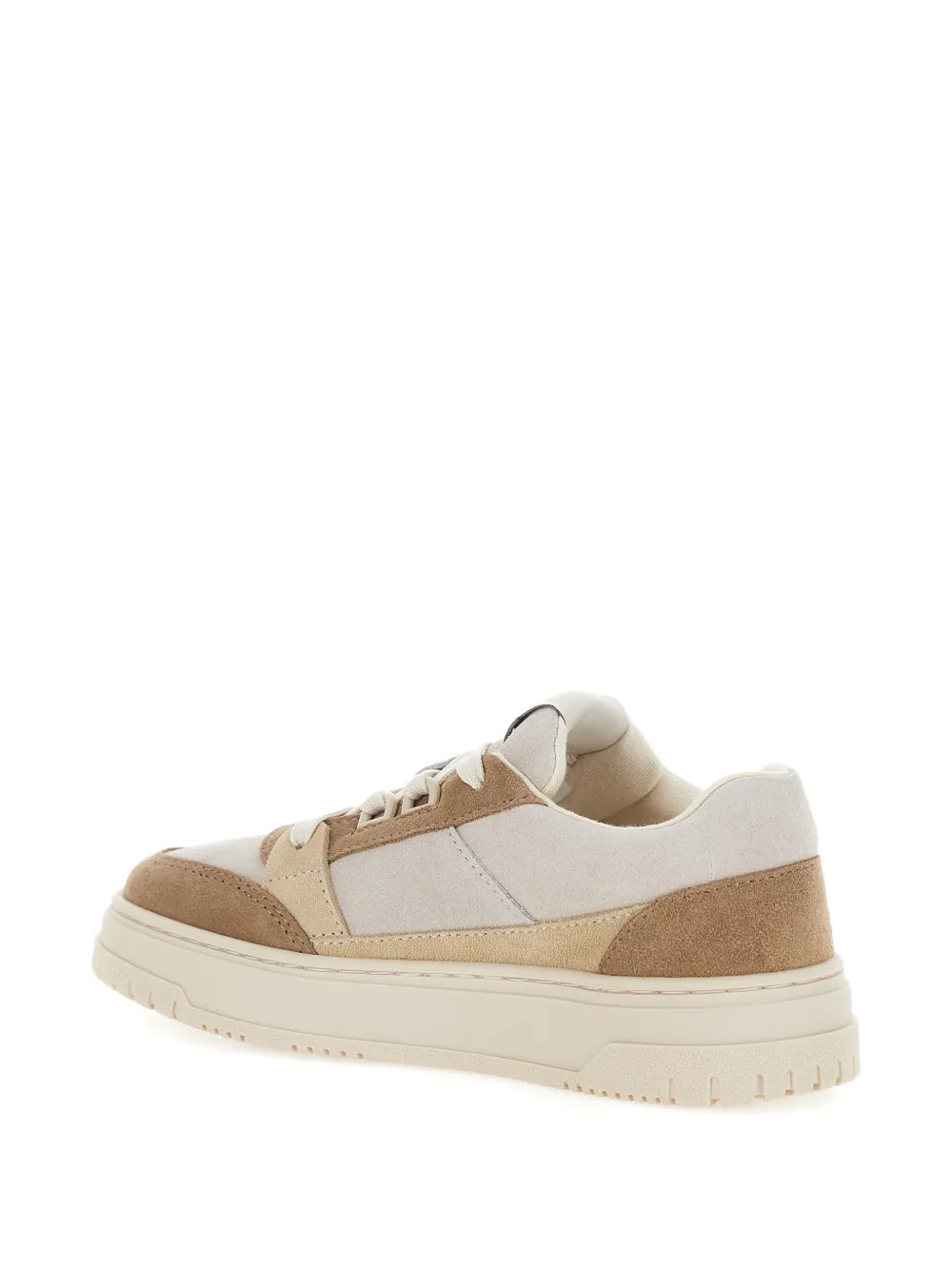 Emporio Armani Kids panelled lace-up sneakers Beige