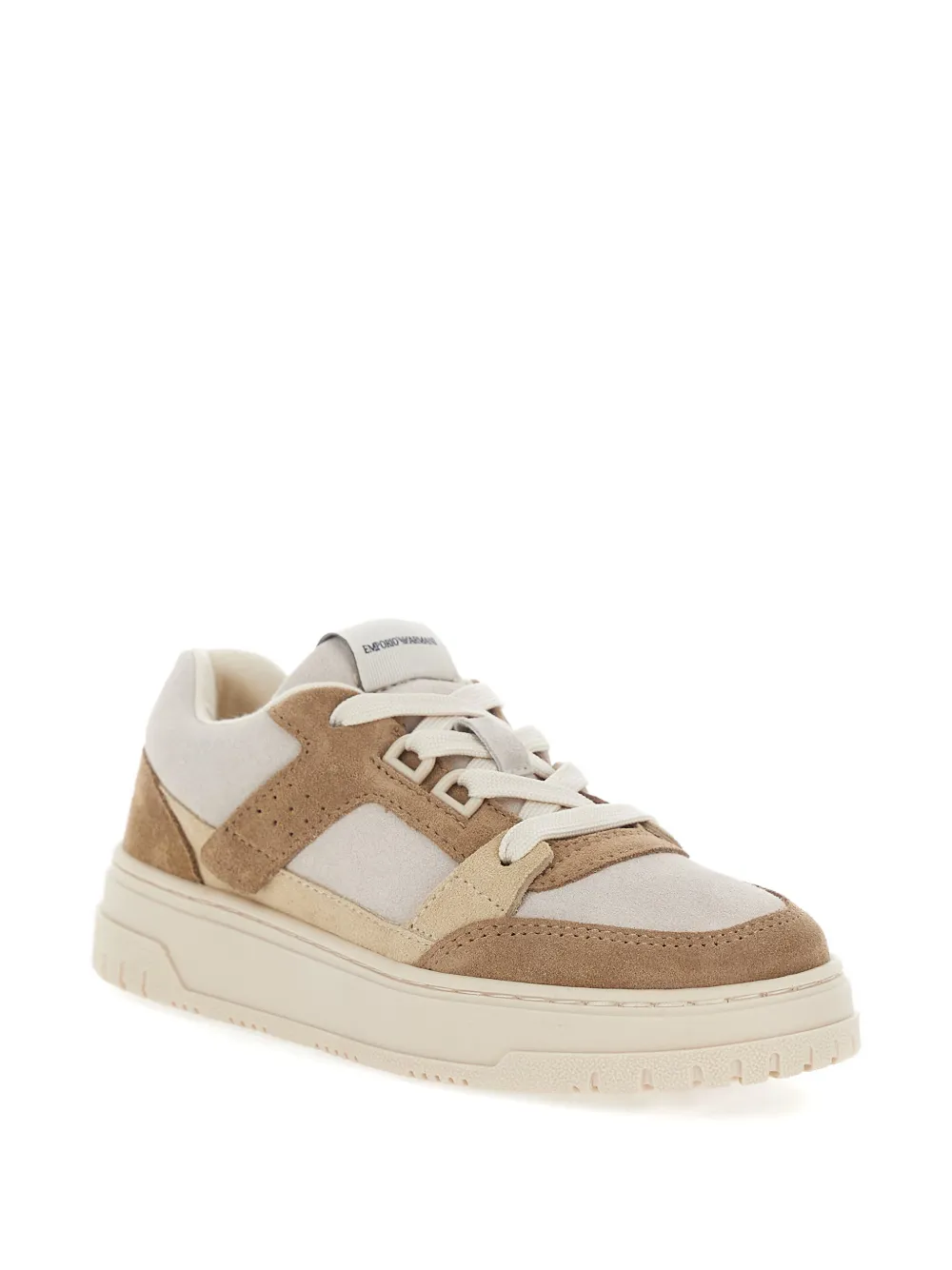 Emporio Armani Kids panelled lace-up sneakers - Toni neutri