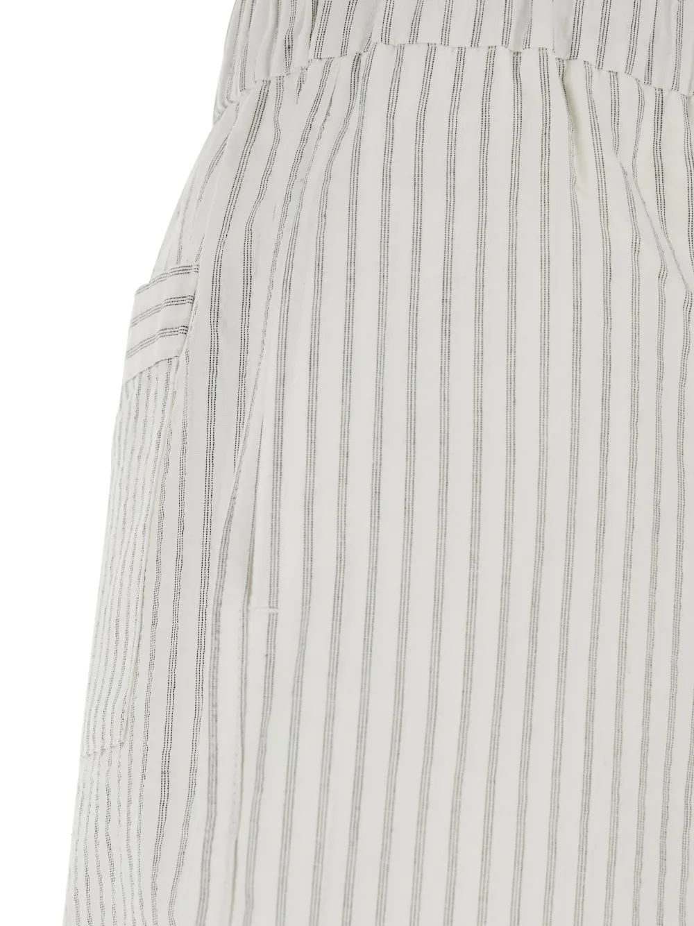  Coor Striped Drawstring Shorts - White 