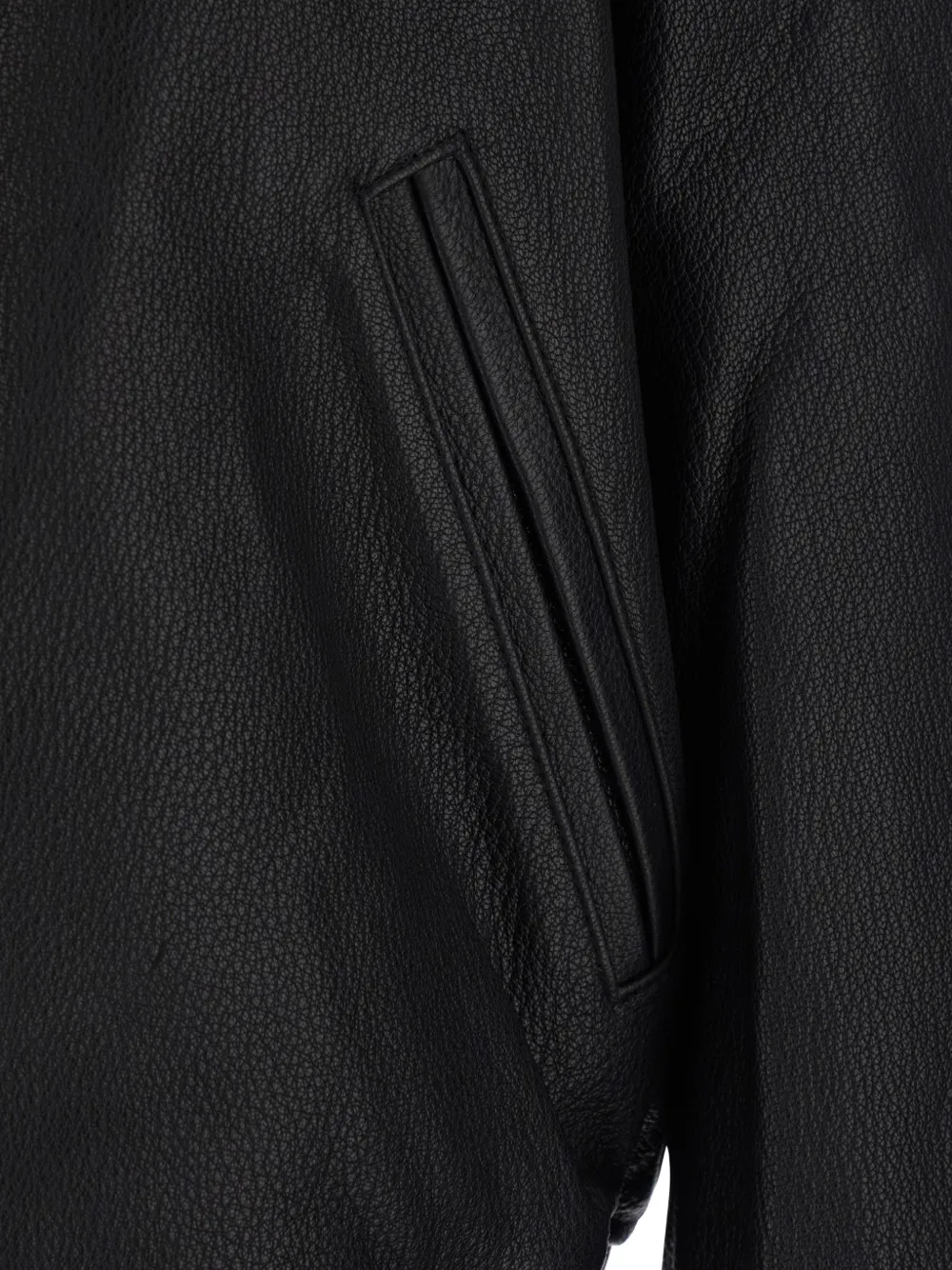  Coor Zip-up Leather Jacket - Black 