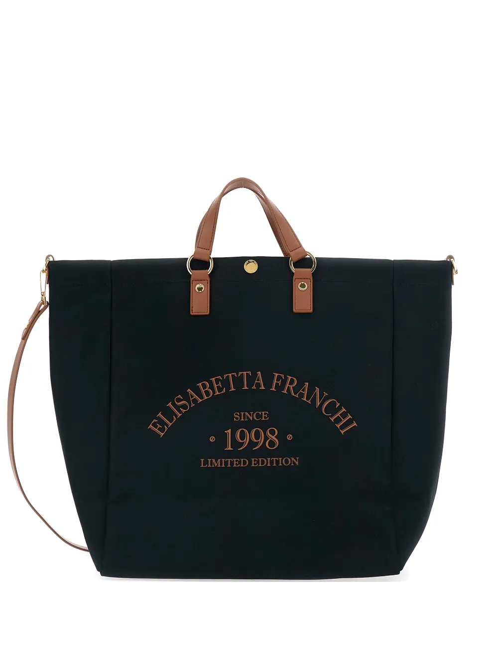 Elisabetta Franchi logo appliqué tote bag - Nero