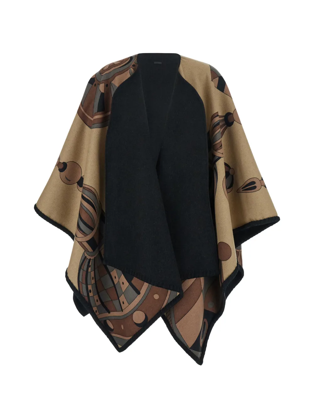 Ferragamo Cape met geometrische print Zwart