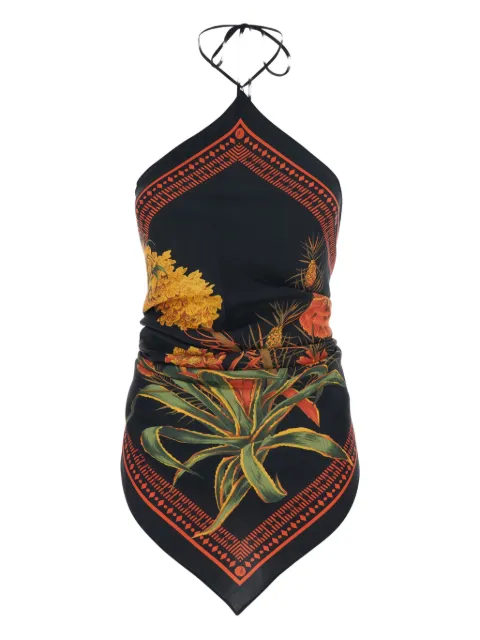 Blumarine floral scarf top