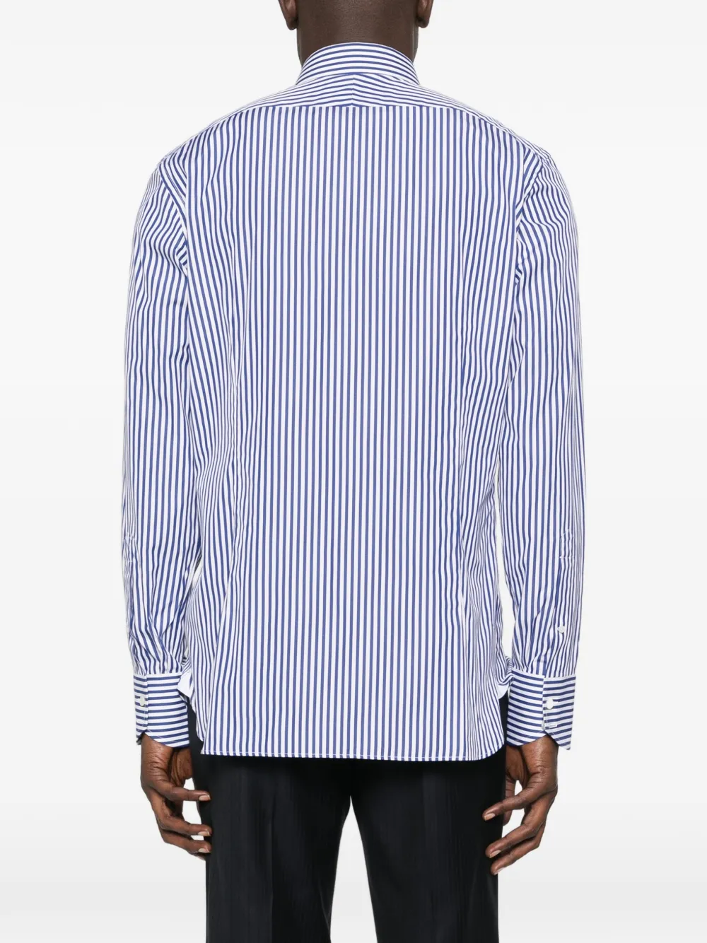 TOM FORD Gestreept overhemd met knoopsluiting Blauw