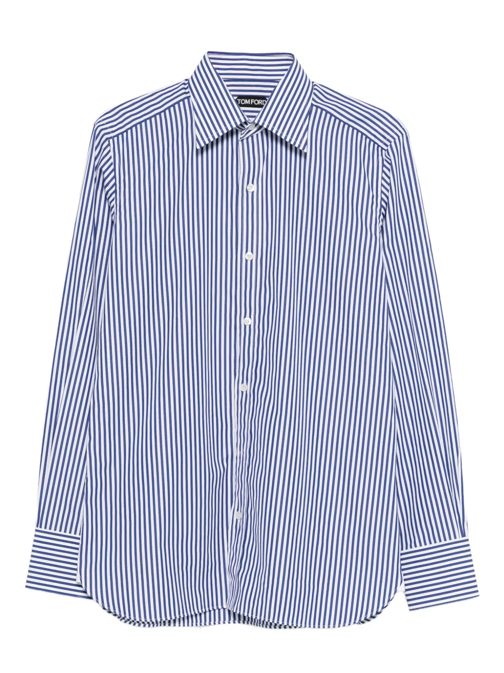 TOM FORD striped-pattern button-fastening shirt | Blue | Image 1