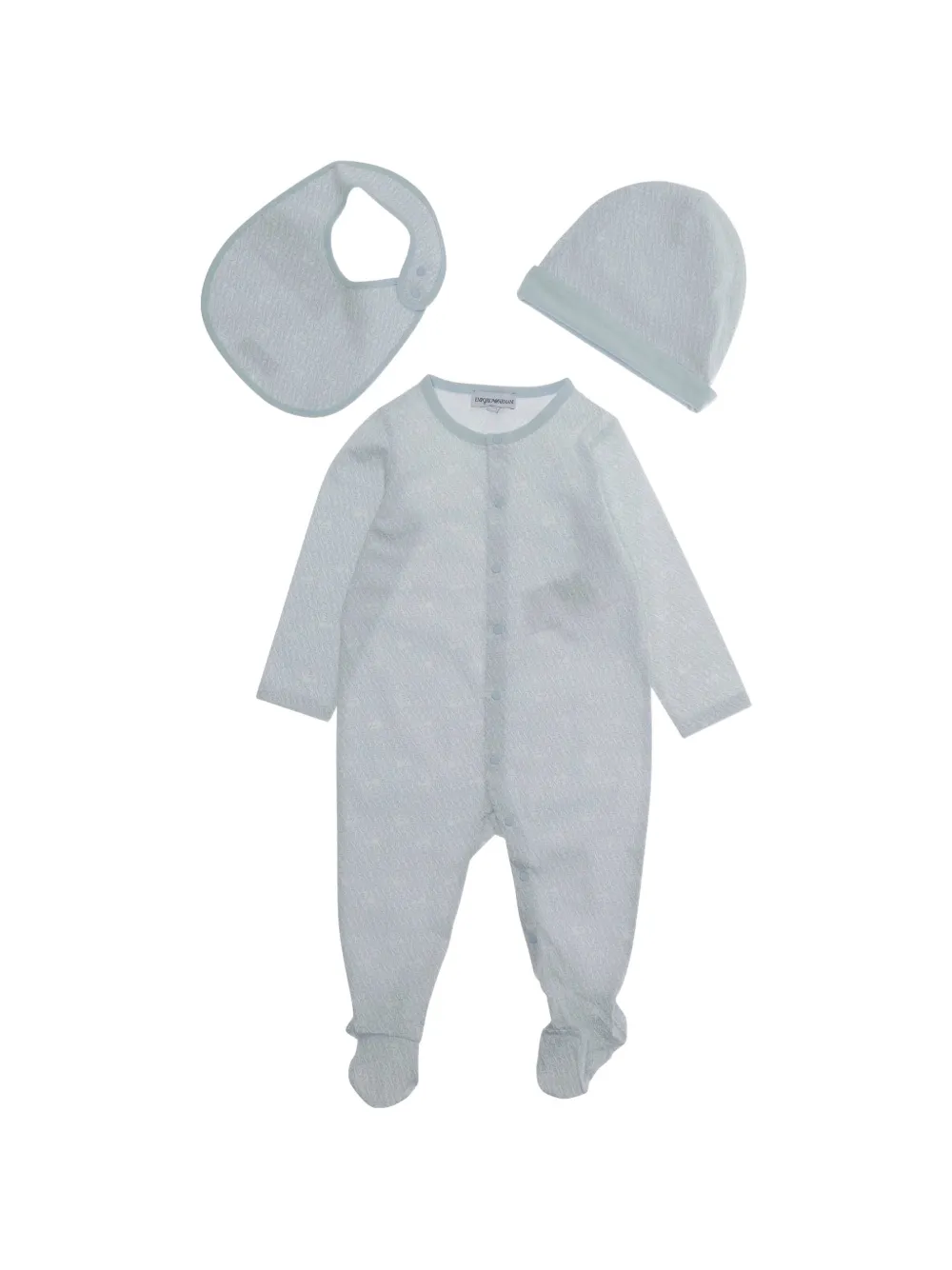 Emporio Armani Kids logo-pattern babygrow set - Bianco