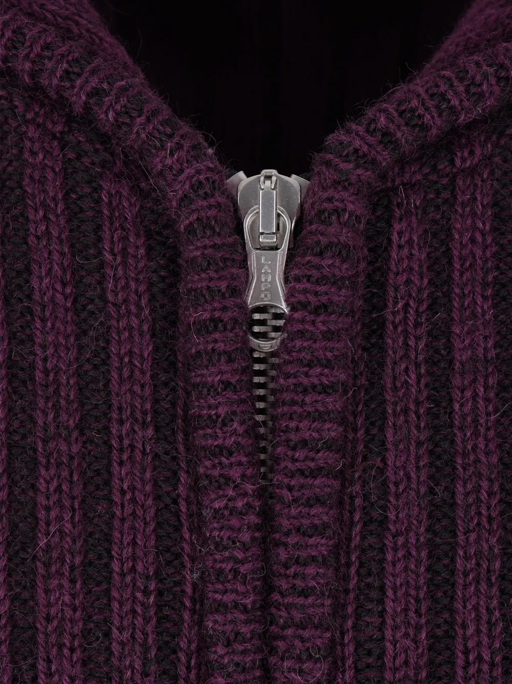 OUR LEGACY Geribbeld gebreid vest met capuchon Paars