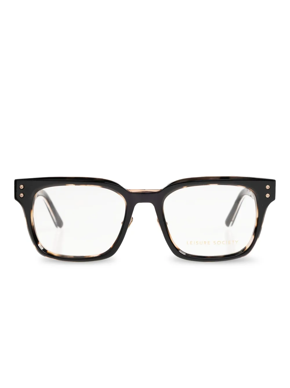 Leisure Society Merano tortoise geometric glasses - Nero