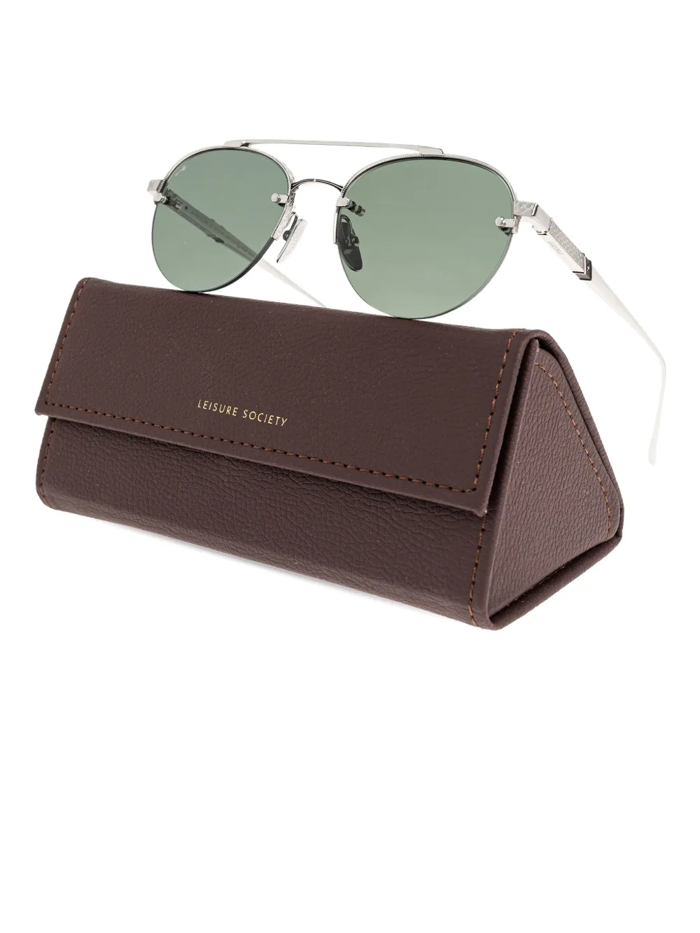 Leisure Society Avalon patterned round sunglasses - Zilver