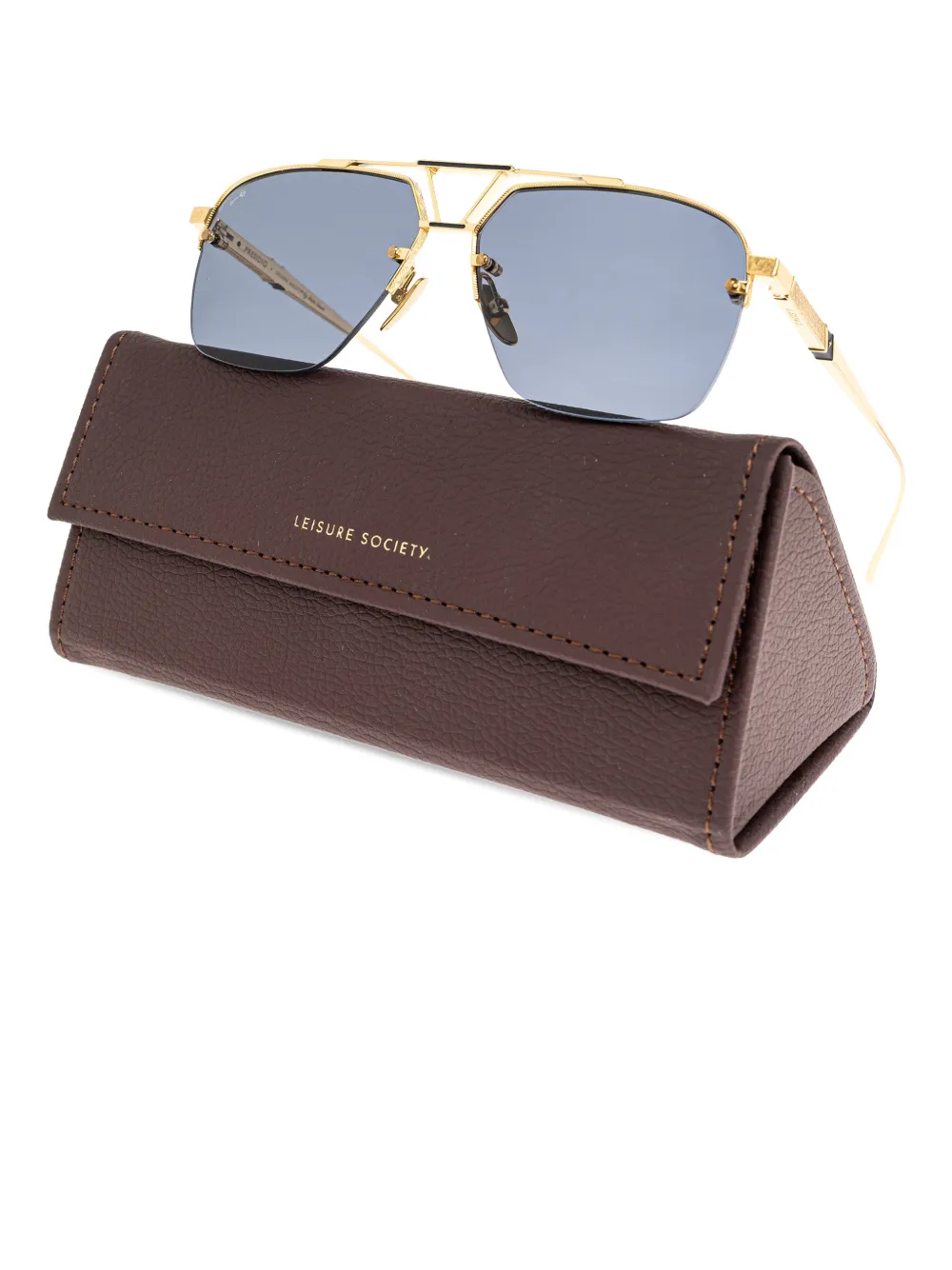 Leisure Society Presidio geometric-frame sunglasses - Goud